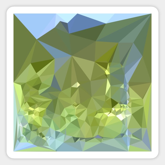 Limerick Green Abstract Low Polygon Background Sticker by retrovectors